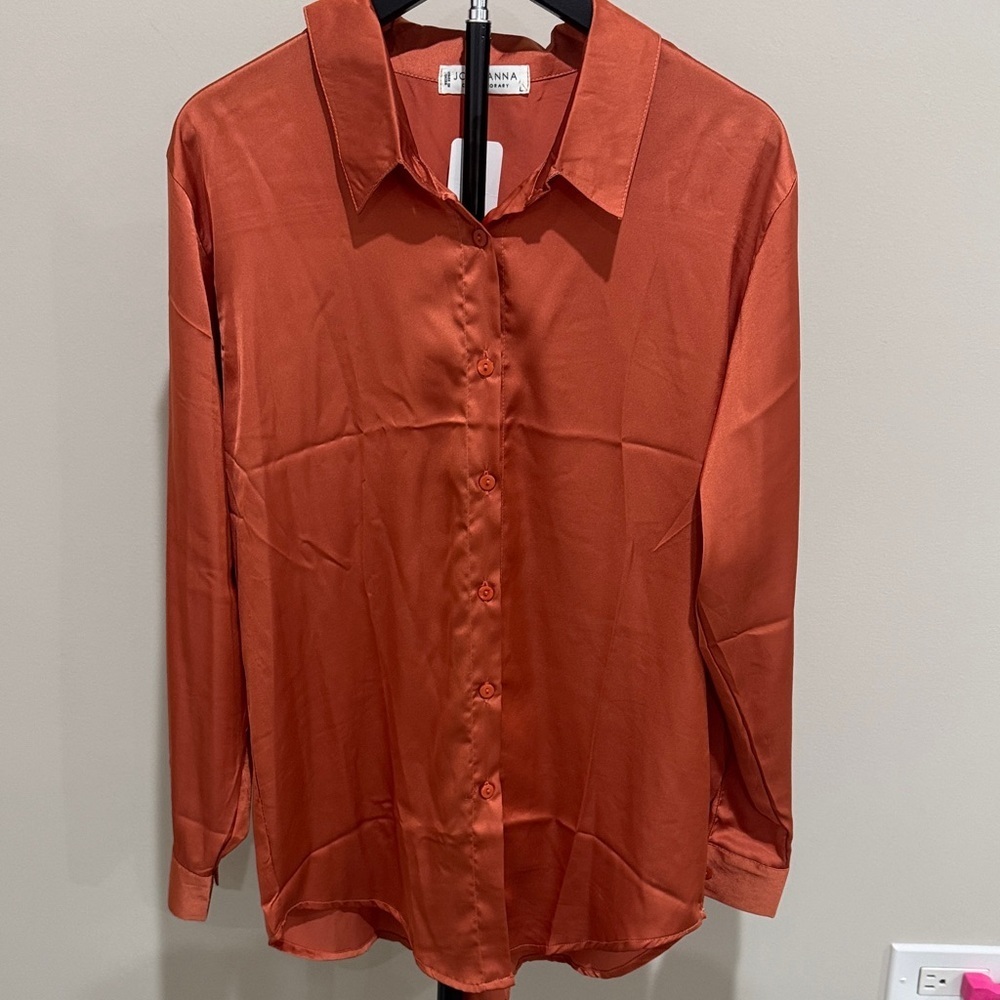 Jon & Anna Women's Rust Button-Down Shirt
